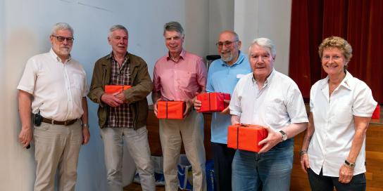 Rückwirkende Gratulationen: Päuli Gysin, Paul Walder, Max Umiker und Bruno Zeller Rückwirkende Gratulationen: Päuli Gysin, Paul Walder, Max Umiker und Bruno Zeller